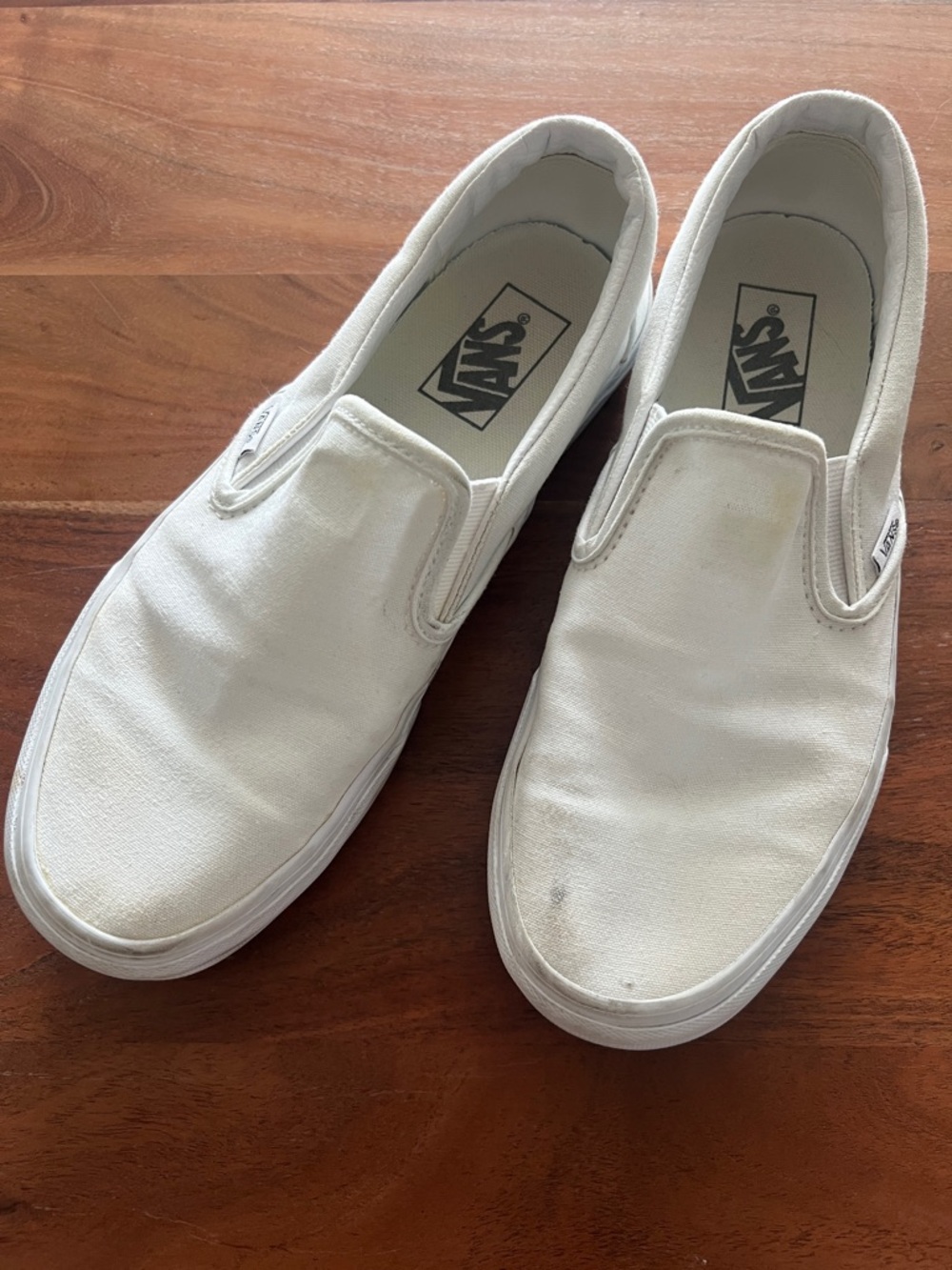 Vans White Slip-On Canvas Shoes